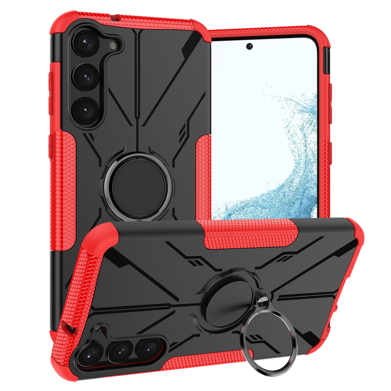 For Samsung Galaxy S23 Ring Kickstand Drop-proof Phone Case Hard PC Soft TPU Hybrid Cover For Samsung Galaxy S23 Ring Kickstand Drop-proof Phone Case Hard PC Soft TPU Hybrid Cover